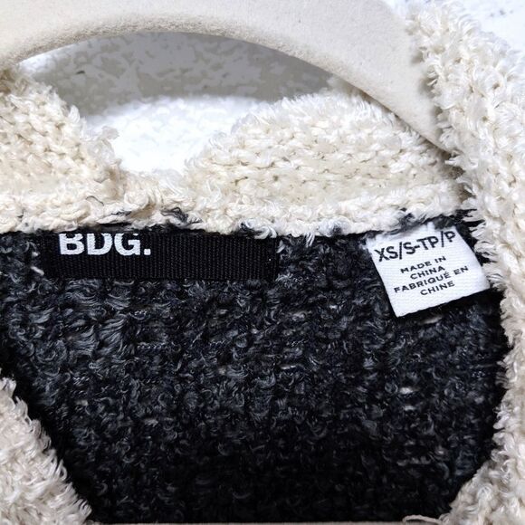 BDG Southwest Fuzzy Long Zip Hood Sweater S - Picture 5 of 10